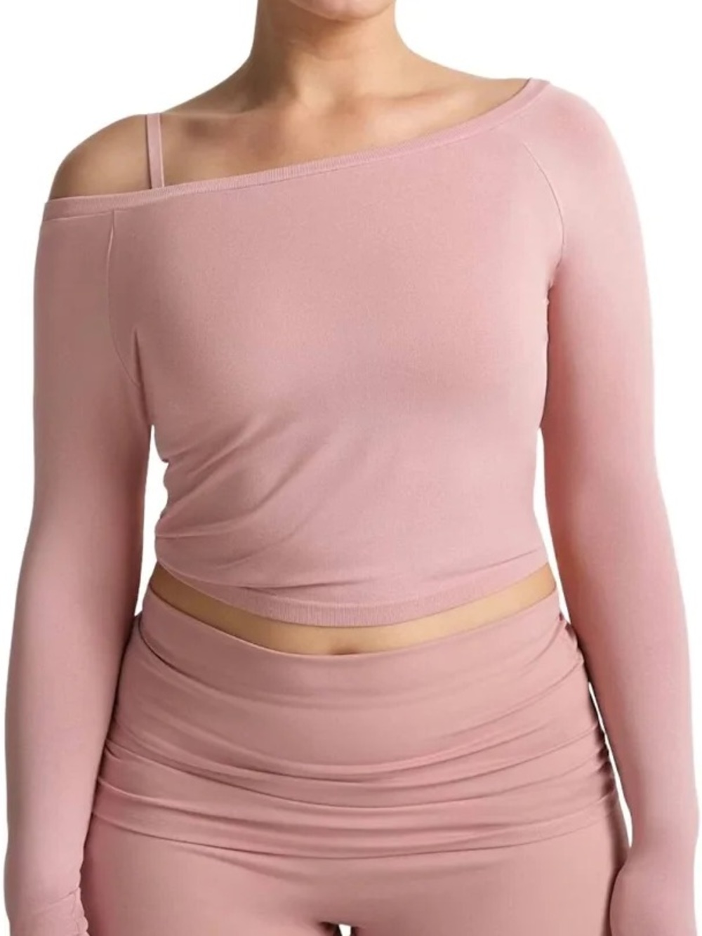 Nike Skims Stretch Knit Off-shoulder Long Sleeve Top - Himalayan